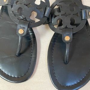 Practically Brand New - Black Tori Burch Miller Sandal -size 10